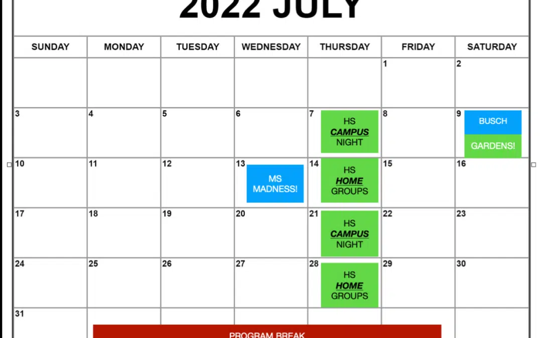 July 2022 Calendar